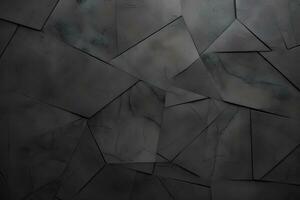 black marble background with broken pieces. Generative AI photo