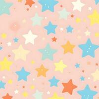 a colorful star pattern on a pink background. Generative AI photo
