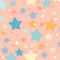 a colorful star pattern on a pink background. Generative AI photo