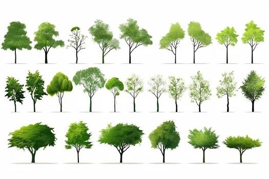 a collection of different types of trees. Generative AI photo