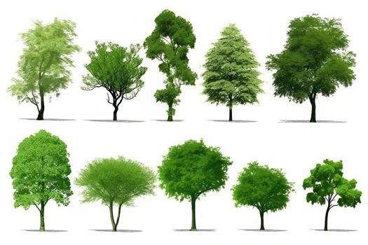 a collection of different types of trees. Generative AI photo