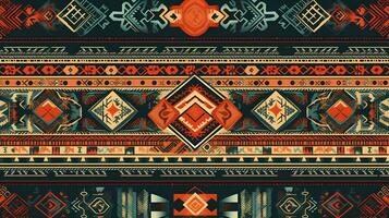 an ethnic pattern with tribal designs. Generative AI photo