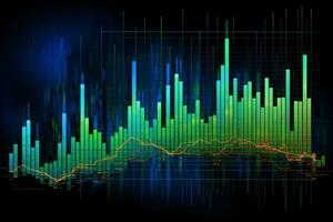 an abstract graph of a stock chart. Generative AI photo