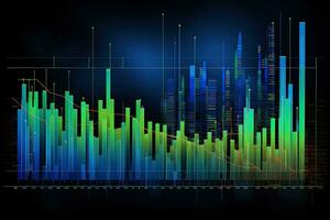 a graph of data on a dark background. Generative AI photo