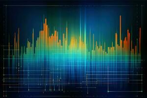 un resumen antecedentes con un línea de datos. generativo ai foto