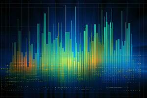 resumen digital datos gráfico con barras y líneas. generativo ai foto