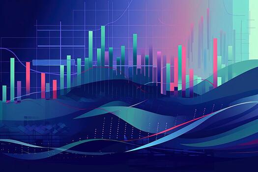 an abstract illustration of a stock chart. Generative AI photo