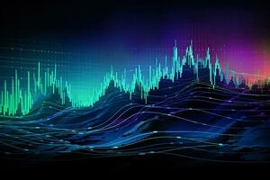 digital data visualization background with a wave line. Generative AI photo