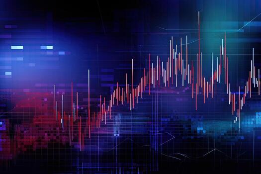 an abstract image of a stock chart. Generative AI photo