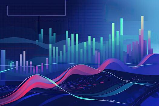 an abstract illustration of a graph with a line. Generative AI photo