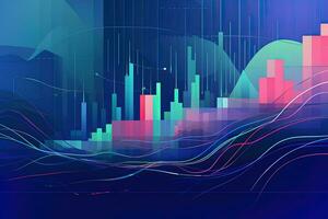 an abstract illustration of a graph with a line. Generative AI photo