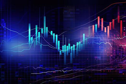 an abstract image of a stock chart. Generative AI photo