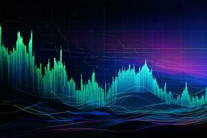 an abstract stock chart with a line of data. Generative AI photo