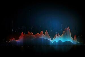 abstract graph of stock market data. Generative AI photo