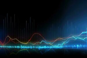an abstract image of a graph with a line. Generative AI photo