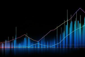 un grafico de un línea en un negro antecedentes. generativo ai foto