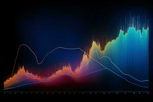 un grafico de un valores mercado cuadro. generativo ai foto