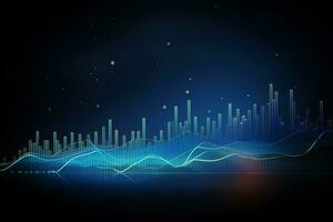 abstract background with blue lines and graphs. Generative AI photo