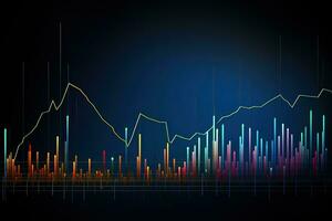 an abstract graph of a stock market chart. Generative AI photo