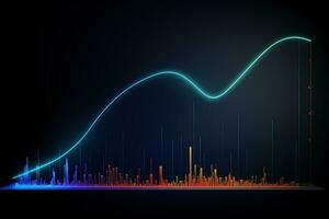 a graph with a line and a bar graph. Generative AI photo