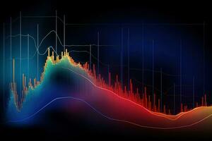 an abstract graph of a line with a line of different colors. Generative AI photo