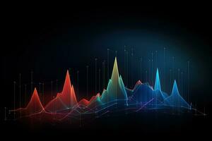 abstract data chart with lines and dots. Generative AI photo