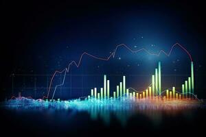 un resumen grafico gráfico con un línea de datos. generativo ai foto
