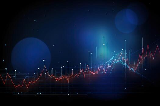 an abstract background with a line graph and dots. Generative AI photo