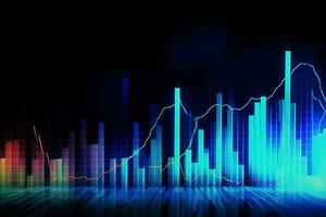 an abstract graph chart is shown on a dark background. Generative AI photo