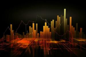 an abstract image of a stock market with a graph line. Generative AI photo