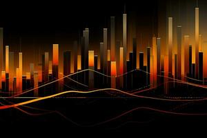 abstract graph of a stock market chart. Generative AI photo