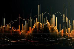 abstract image of a graph with line. Generative AI photo