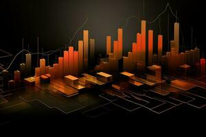 an abstract image of a graph with a line. Generative AI photo
