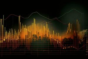 abstract image of a stock chart. Generative AI photo