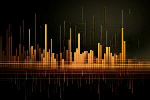 abstract image of a stock chart with orange lines. Generative AI photo