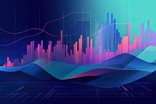 abstract illustration of a graph with a line. Generative AI photo