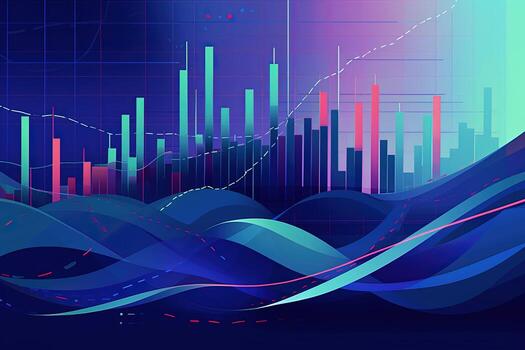 abstract illustration of a stock chart. Generative AI photo