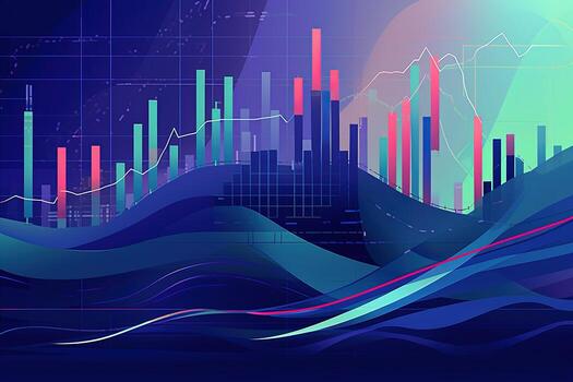 abstract illustration of a stock chart. Generative AI photo