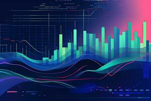 abstract illustration of a graph with a line. Generative AI photo