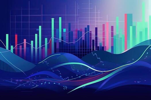 abstract illustration of a graph chart. Generative AI photo