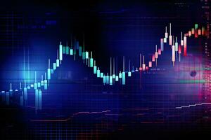 stock chart on a dark background. Generative AI photo
