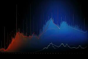 Abstract glowing financial chart on dark background. stock market. Economy trends. financial investment concept. Generative AI photo