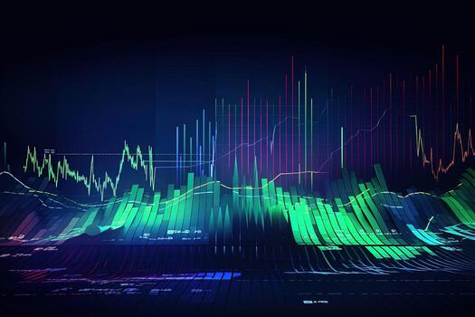 abstract image of a stock chart. Generative AI photo