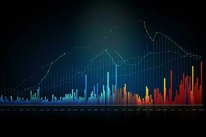abstract graph with different colors. Generative AI photo