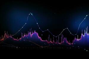 abstract graph with a line and dots. Generative AI photo