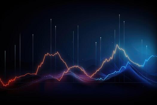 abstract graph of a stock market chart. Generative AI photo