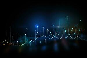 abstract background with glowing lines and dots. Generative AI photo