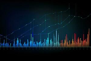 abstract graph with line and bar. Generative AI photo