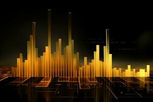 digital background with a bar graph. Generative AI photo
