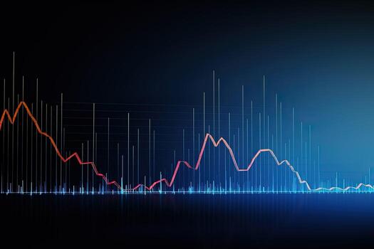 image of graph with line. Generative AI photo